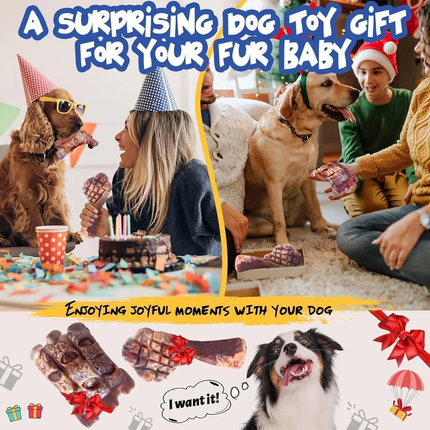 2-Pack Tough Nylon Dog Chew Toys: Indestructible for Aggressive Large Breed Chewers, Keeps Them Busy.