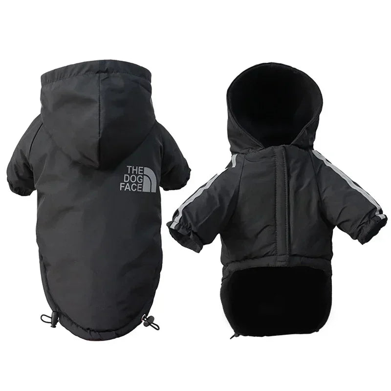 Reflective Pet Clothes Autumn Winter Pet Dog Waterproof Warm Coat Cotton Hooded Jacket The Dog Face Small Dog Clothes Roupa pet