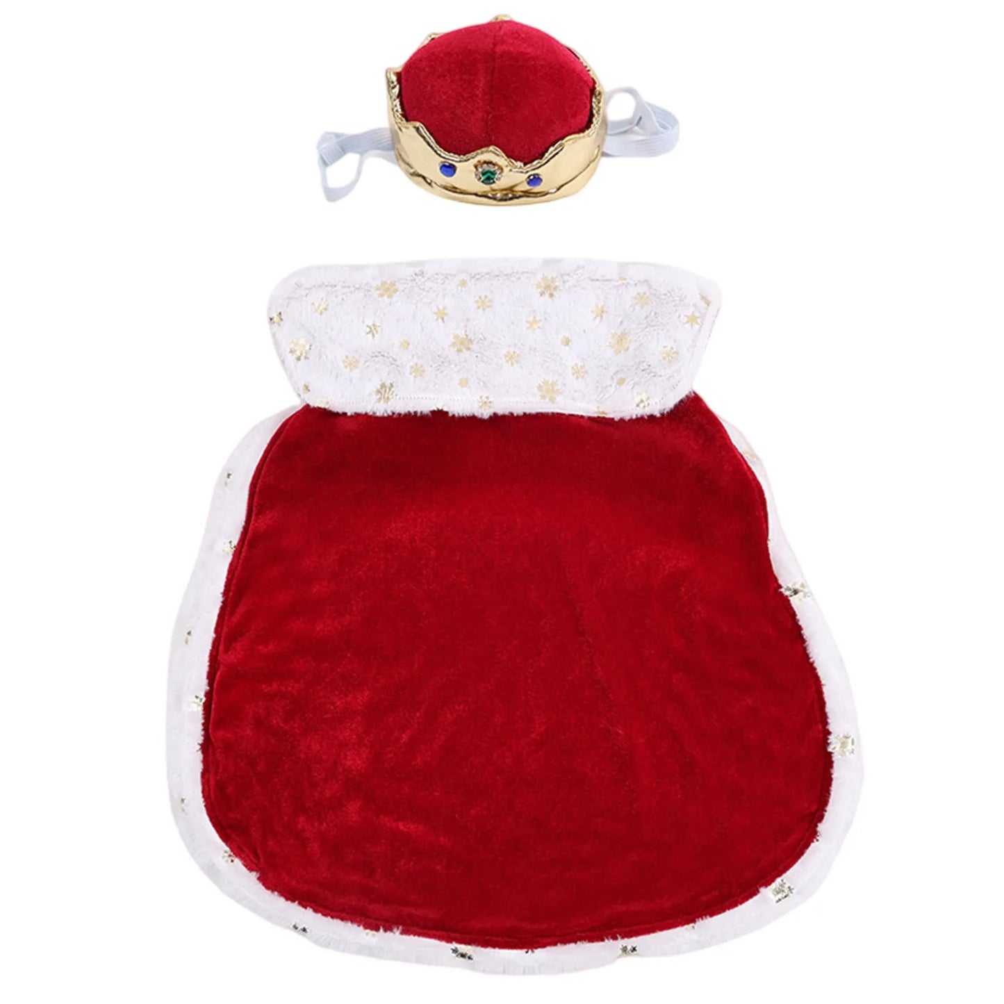Pet Couple Costume Set for Dogs Cats Halloween Christmas Cosplay Costume with Regal Crowns Hat Capes Dress-Up Your Pet In Style