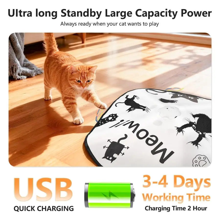 Cat Toys for Indoor Cats, 4 in 1 Interactive Automatic Kitten Adult Cat Toy Whack a Mole, Hide and Seek, Moving Magic Wand amp