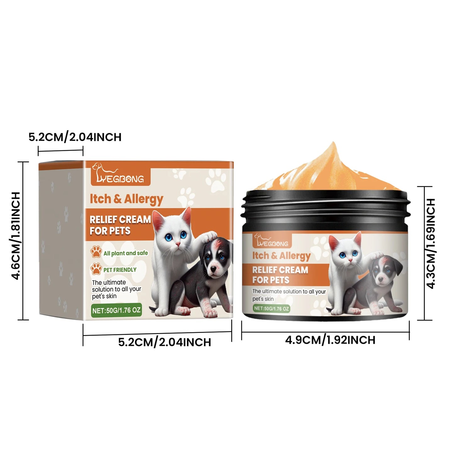 Yegbong Pet Relief Itching Cream Gentle Nourishing Protece Pet Skin Reduce Discomfort Quick Absorbed Pet Soothing Itching Cream