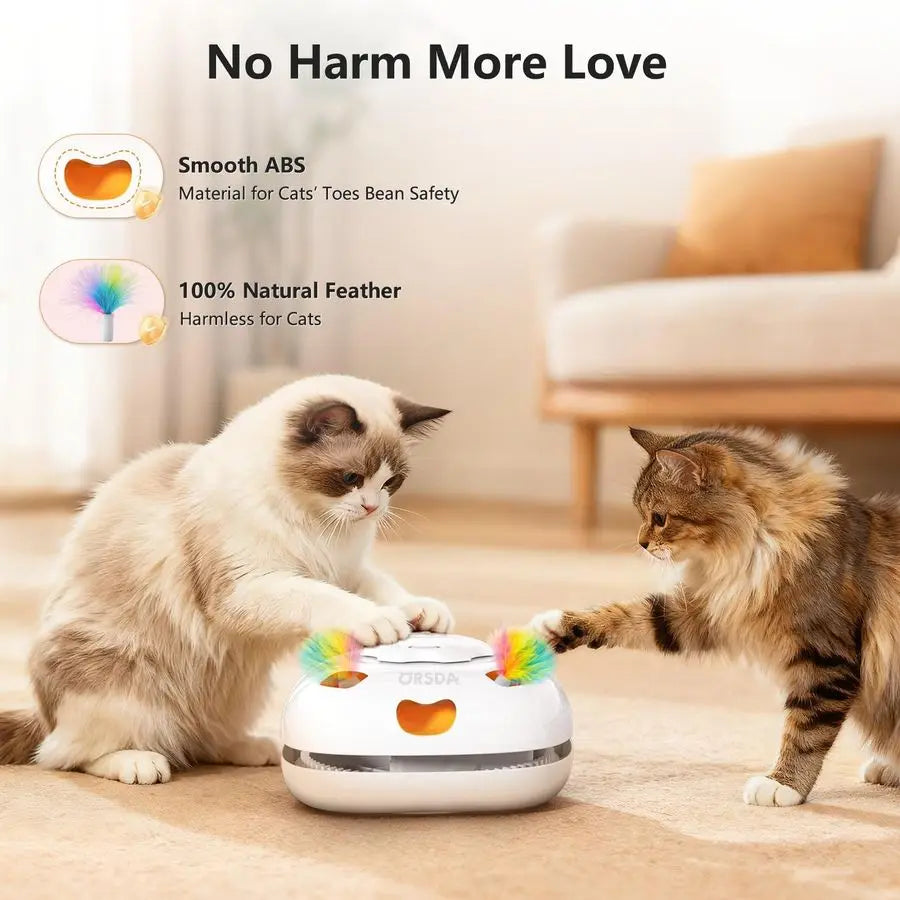 Cat Toys for Indoor Cats, 4 in 1 Interactive Automatic Kitten Adult Cat Toy Whack a Mole, Hide and Seek, Moving Magic Wand amp