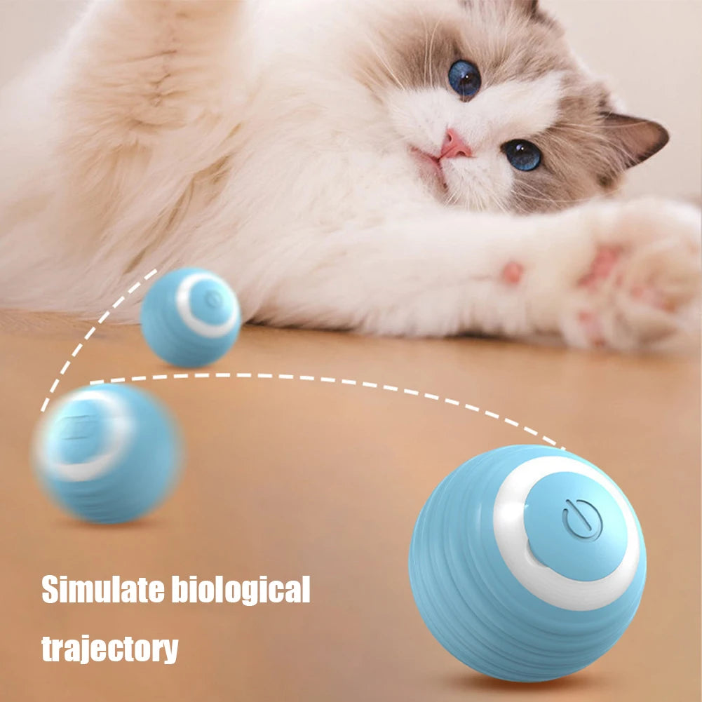 Interactive Cat Toy with LED Lights Automatic Moving Bouncing Rolling Ball Rechargeable Pet Exercise Chase Toy for Indoor Cats