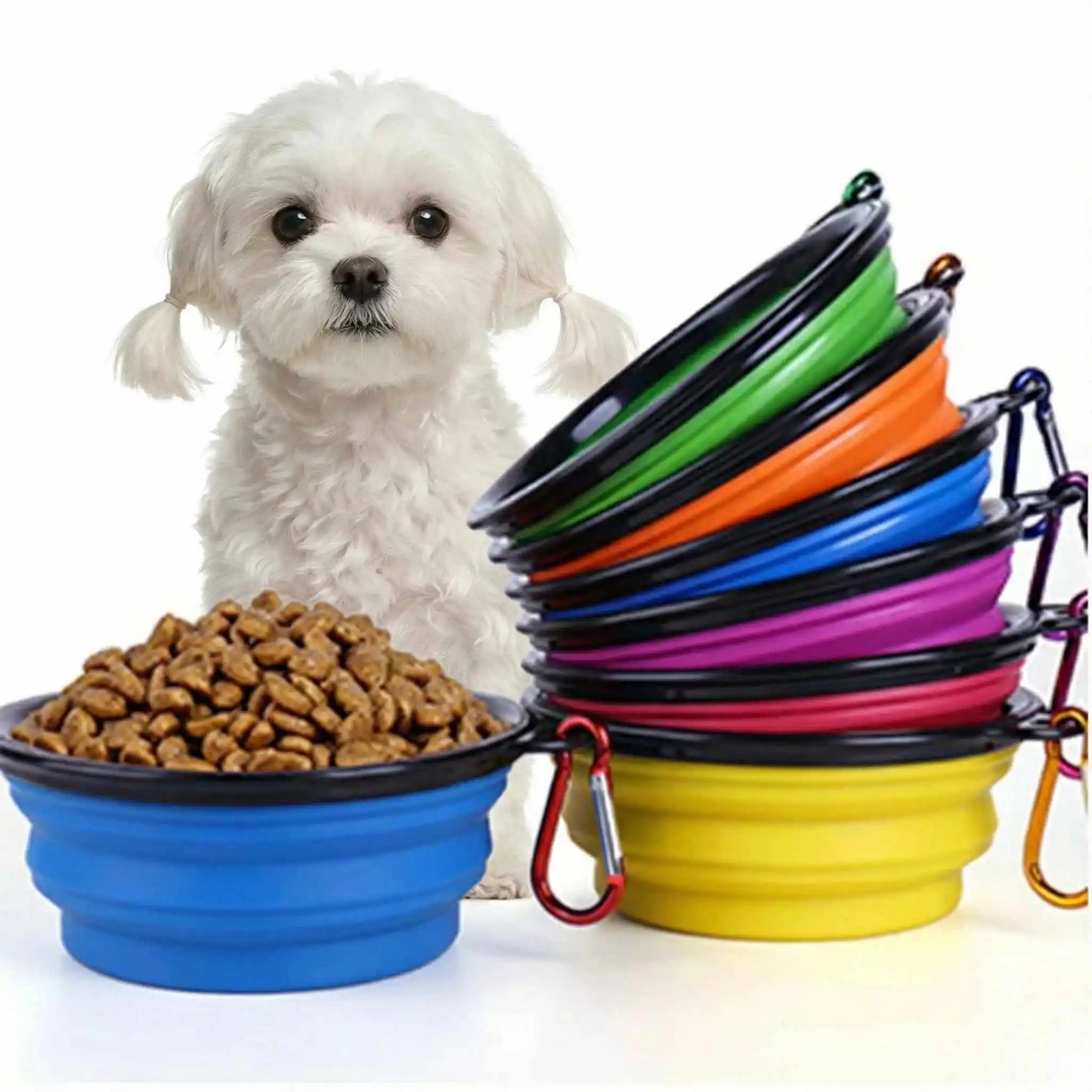 Easy taking portable Pet Food Bowl for Cats And Dog TPE foldable Collapsible Travel Outdoor Water Food plate for Pets