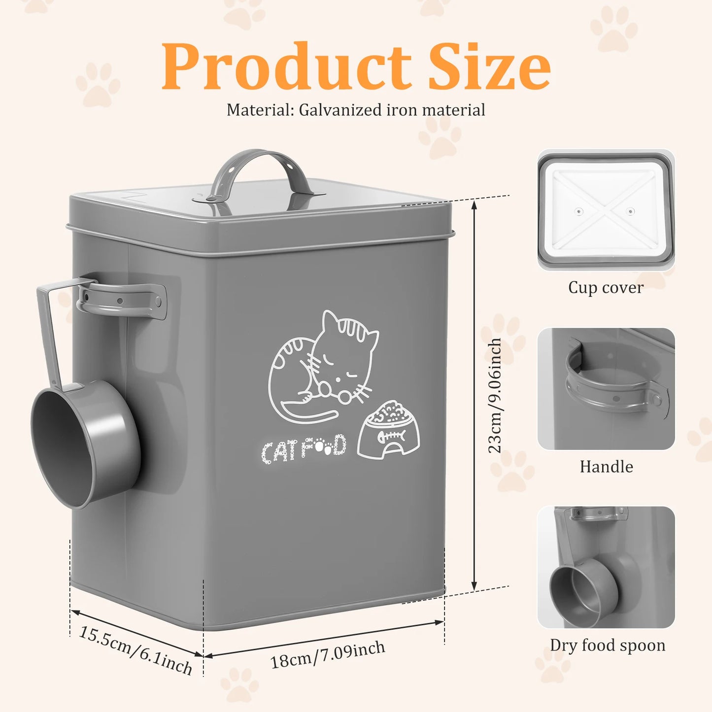 Dog and Cat Food Storage Container Large Capacity Solid Pet Food Container Practical Dog Treat Holder Organizer for Home