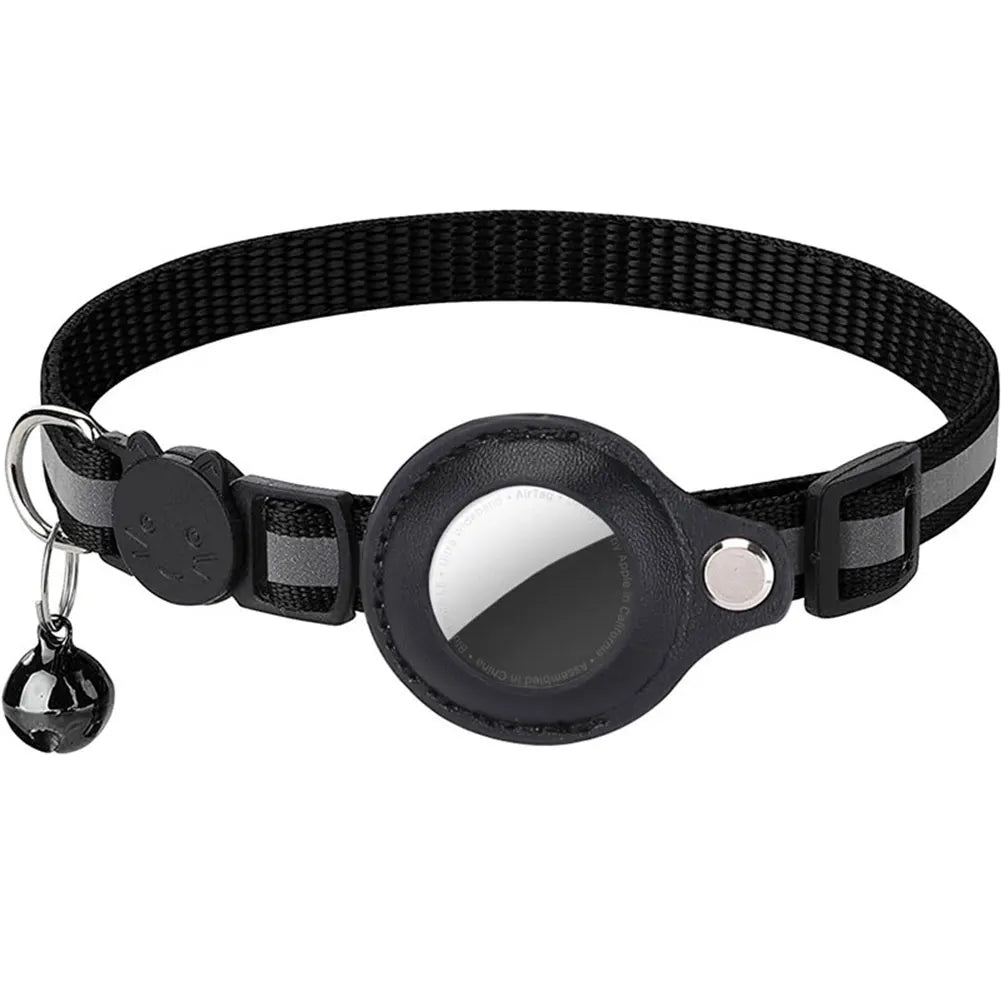For Apple AirTag Cat Collar Reflective Pet Collar Safety Buckle Kitten Collar Adjustable for Cat Kitten