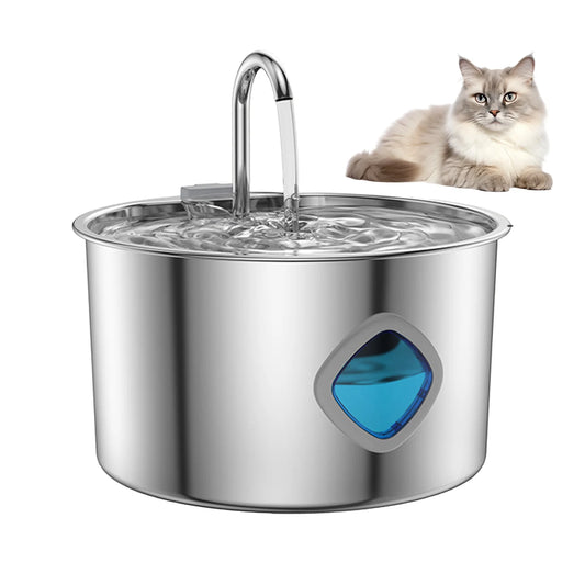 3.2L Pet Water Fountain with 4 Stage Filter Stainless Steel Automatic Circulating Cat Dog Drinking Bowl for Home Use