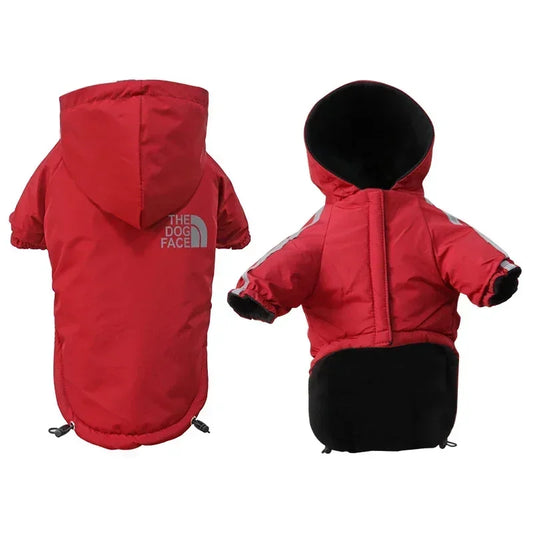 Reflective Pet Clothes Autumn Winter Pet Dog Waterproof Warm Coat Cotton Hooded Jacket The Dog Face Small Dog Clothes Roupa pet