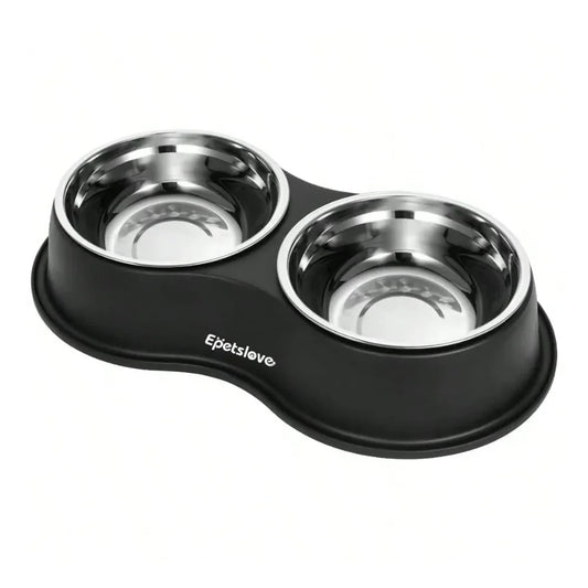Dog Supplies Dogs Accessories Bowls Double Dog Water And Food Bowl Stainless Steel Bowl With NonSlip Resin Station Pet Feeder Bo