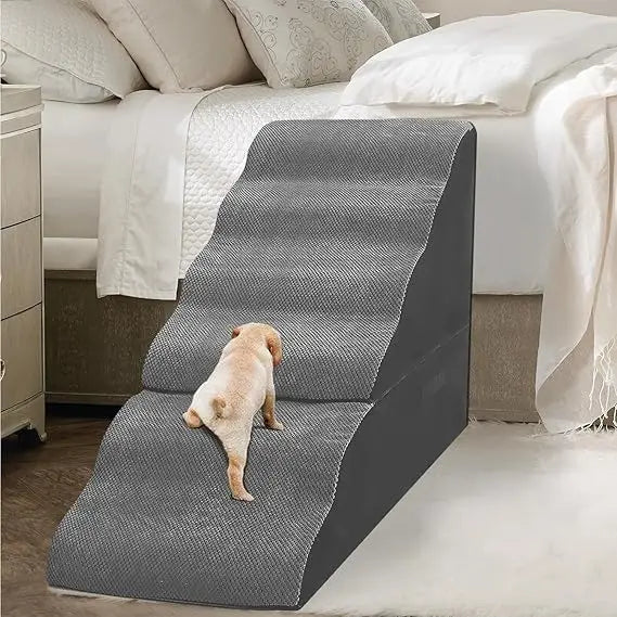 Dog Stairs for High Beds 30-36 inches Tall, 6-Step Pet Stairs/Steps for Small Large Dogs, 30D Foam Pet Dog Steps for Bed 32-36 i