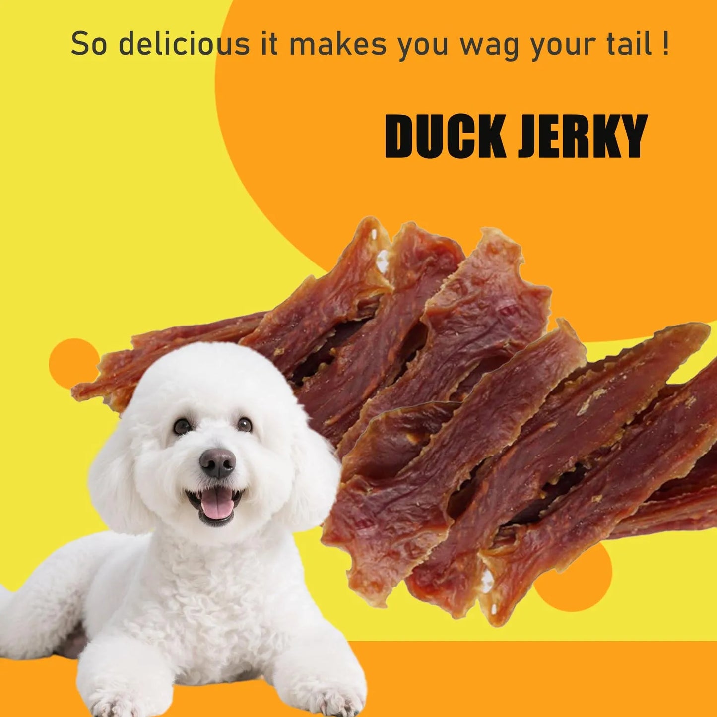 Dog Treats Duck Jerky 1lb，Pet Snacks - Natural High Protein Meat Dried Strips - Best Chews for Training Small & Large Dogs - Bul