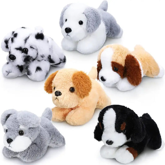 6 Pcs 8 Inch Stuffed Animal Plush Dog Puppy Soft Plush Pillow Toy Fluffy Puppy Set for Kids Girls Dog Theme Party Favor Birthday