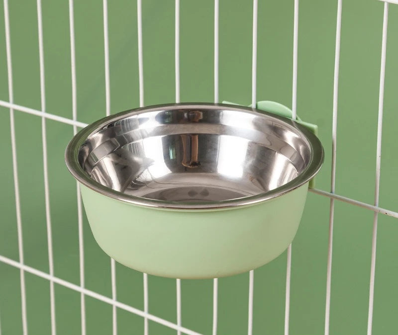 Hanging Automatic Pet Cat Food Feeder with 30oz Bowl and 500ml Water Dispenser Bunny Gravity Feeding Station Waterer Set Feeder