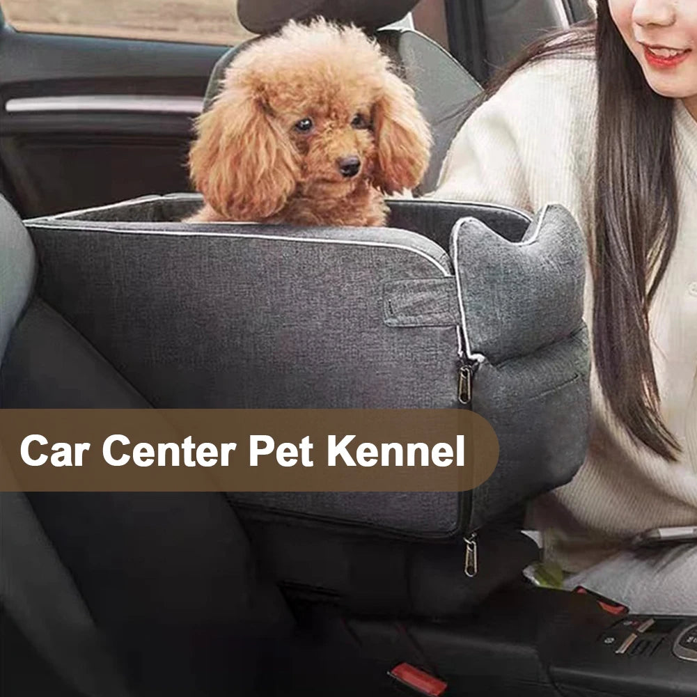 Removable And Washable Car Dog Bed, Portable Pet Car Mat For Outdoor Use, Car Travel Safety seat, Center Console, Front Seat
