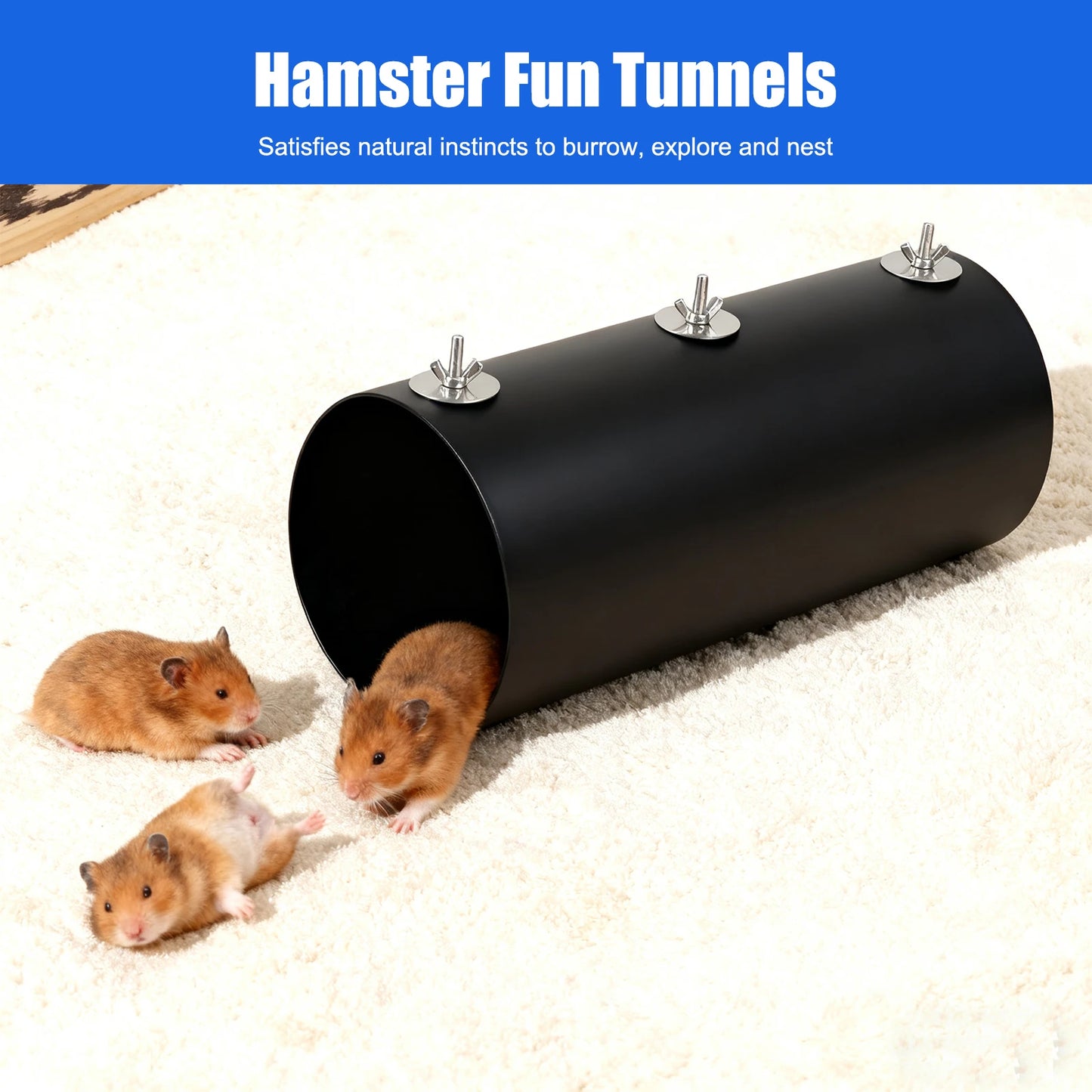 2 Piece Hanging Cooling Tunnel Toys for Cage Hideout Portable Rabbit Tunnels Small Pet Tunnels for Guinea Pig Hamster Chinchilla