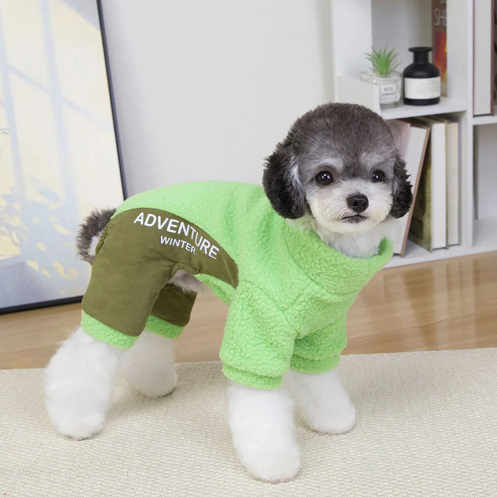Fashion Dog Sweater for Small Dogs Winter Pet Clothes Warm Fleece Puppy Pajamas Jumpsuit Doggies Outfits for Yorkie Cats Apparel