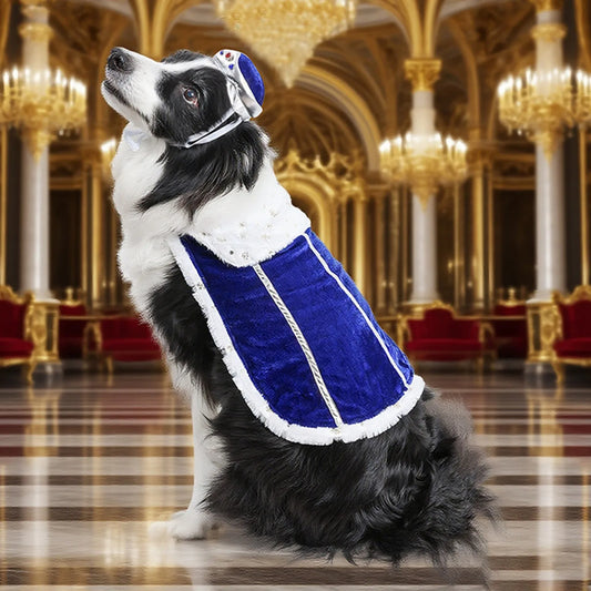 Pet Couple Costume Set for Dogs Cats Halloween Christmas Cosplay Costume with Regal Crowns Hat Capes Dress-Up Your Pet In Style