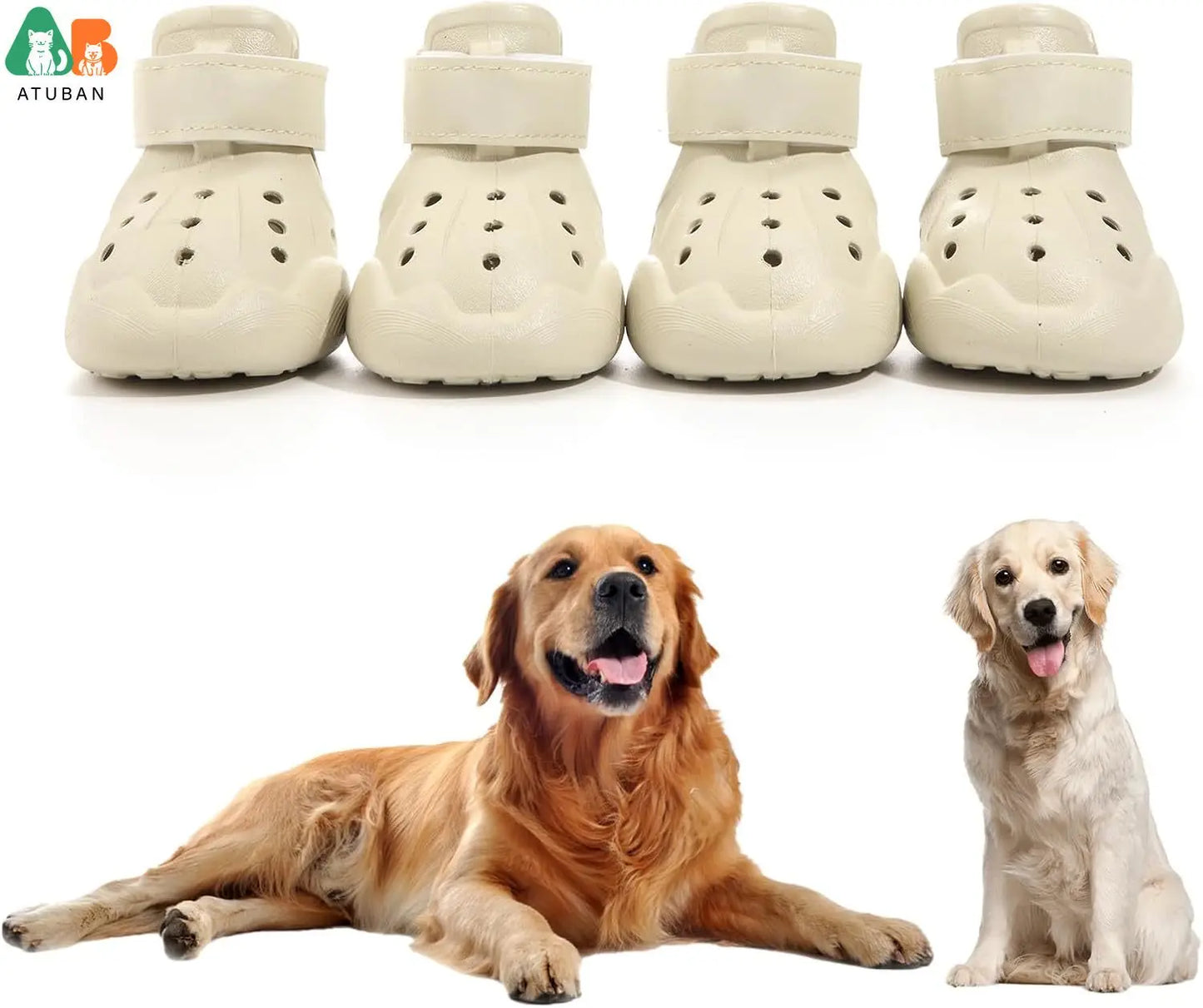 Dog Shoes,Non-Slip Waterproof Dog Boots,Dog Booties Sandals for Dogs, Easy ON&Off Adjustable Easy-Clean Boots for Beach Outdoor