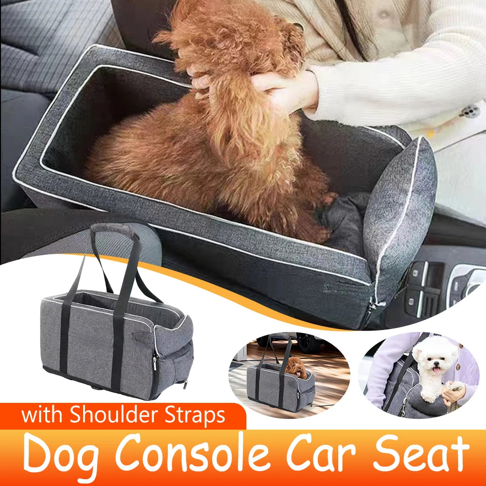 Removable And Washable Car Dog Bed, Portable Pet Car Mat For Outdoor Use, Car Travel Safety seat, Center Console, Front Seat