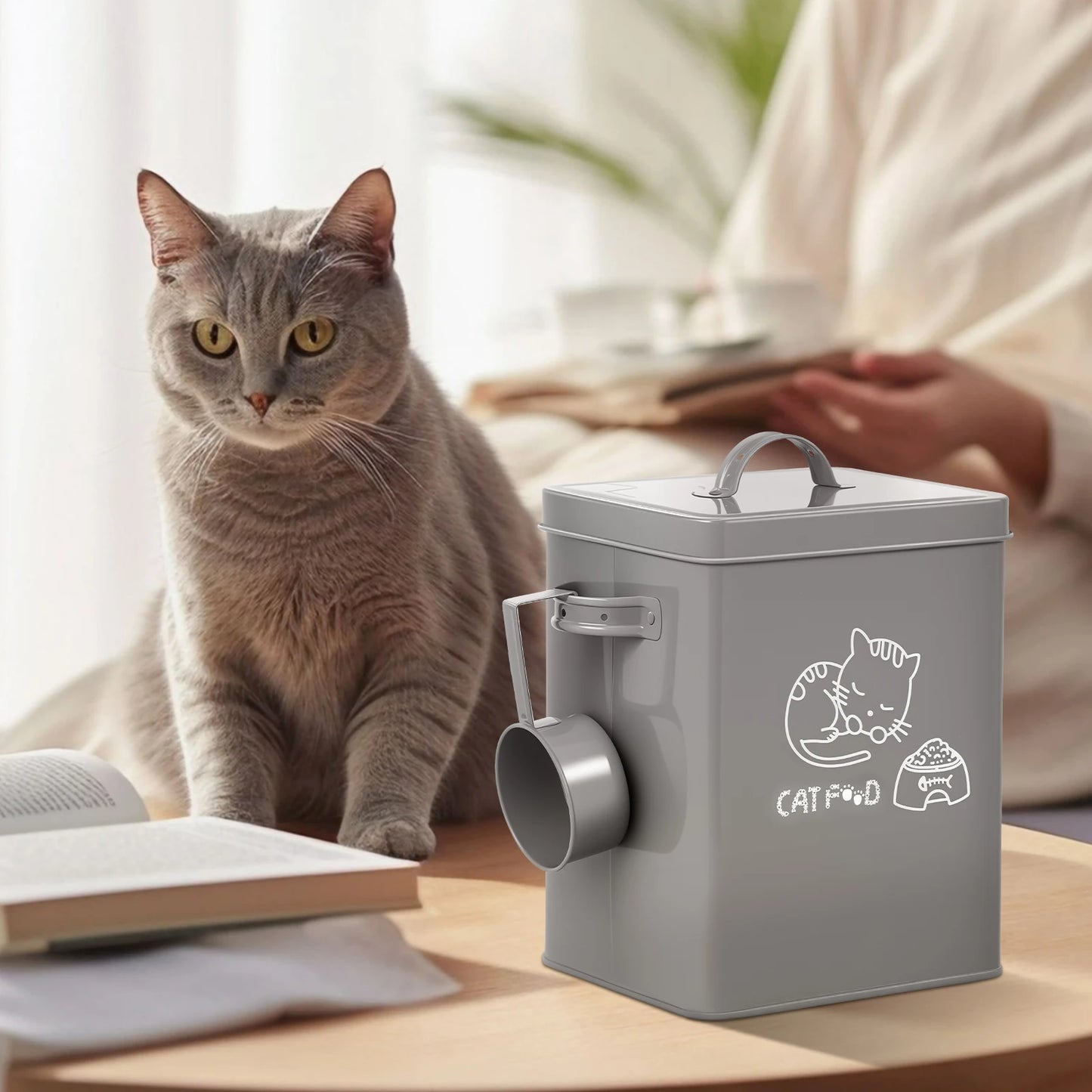 Dog and Cat Food Storage Container Large Capacity Solid Pet Food Container Practical Dog Treat Holder Organizer for Home