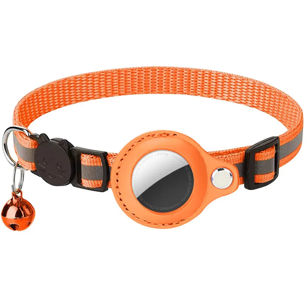 For Apple AirTag Cat Collar Reflective Pet Collar Safety Buckle Kitten Collar Adjustable for Cat Kitten