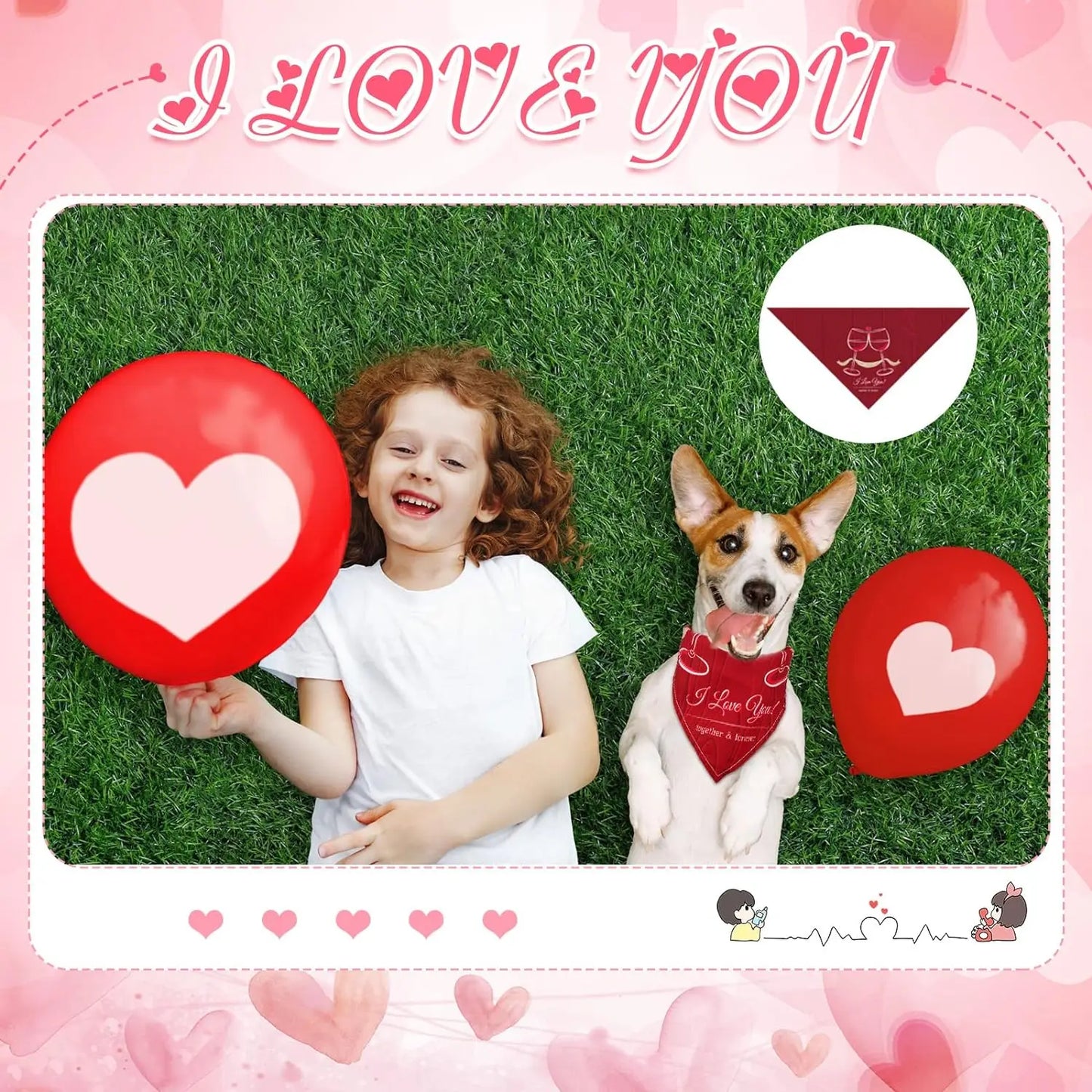 30pcs/ Pack Valentine's Day Dog Bandanas Heart Floral Triangle Bibs Scarf Neckerchief Scarf Bandana For Dogs Cats Pet