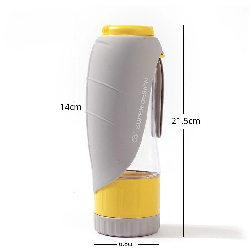 Portable Dog Water Bottle Food Container 2 In 1 Leakproof Pet Drinking Dispenser Feeder Cup For Outdoor Walking Hiking