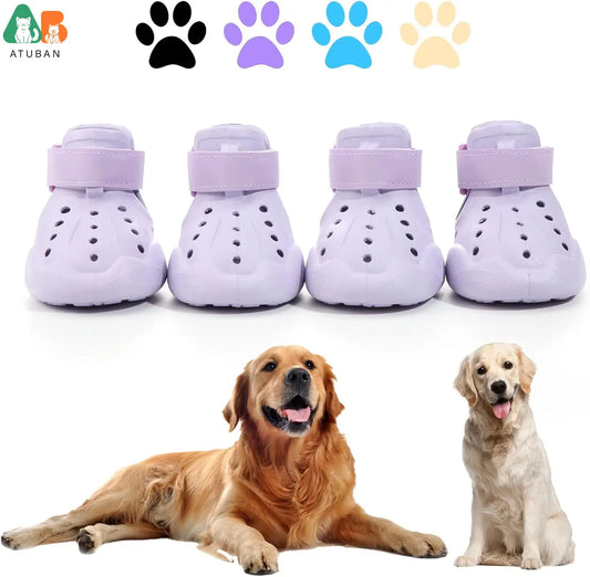 Dog Shoes,Non-Slip Waterproof Dog Boots,Dog Booties Sandals for Dogs, Easy ON&Off Adjustable Easy-Clean Boots for Beach Outdoor