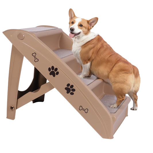 4-Step Pet Dog Stairs Foldable Cat and Dog Steps Non-Slip Indoor Pet Steps Dog Stairs Ramp Sofa Ladder for Small Pet Dogs Cats