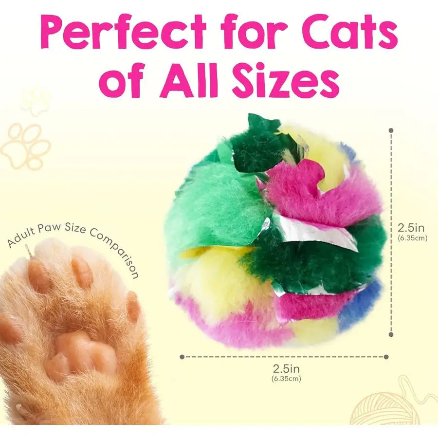 Cat Crinkle Balls 2.5 Inch 24 Pack Soft Lightweight Indoor Cat Toys with Durable Crinkle Build and Engaging Sound