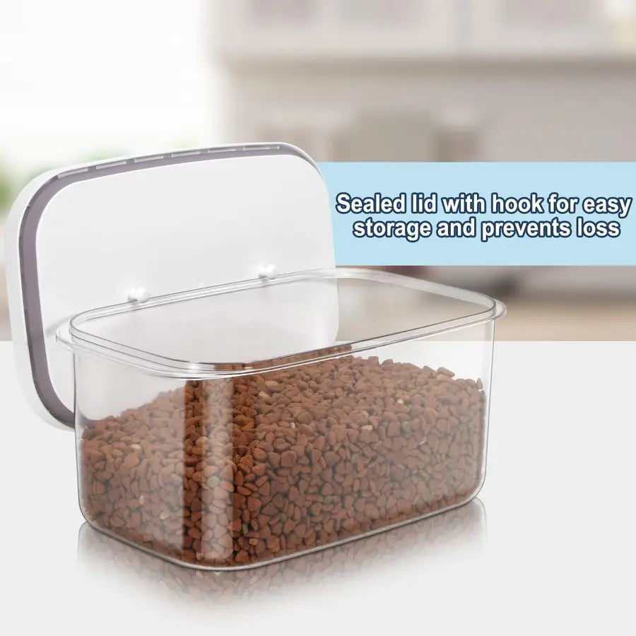 lbs Airtight Dog Cat Food Storage Container and Dog Treat Containers BPAFree, PET Clear Stackable Pet Storage Bin, 1Cup Scoop, 1
