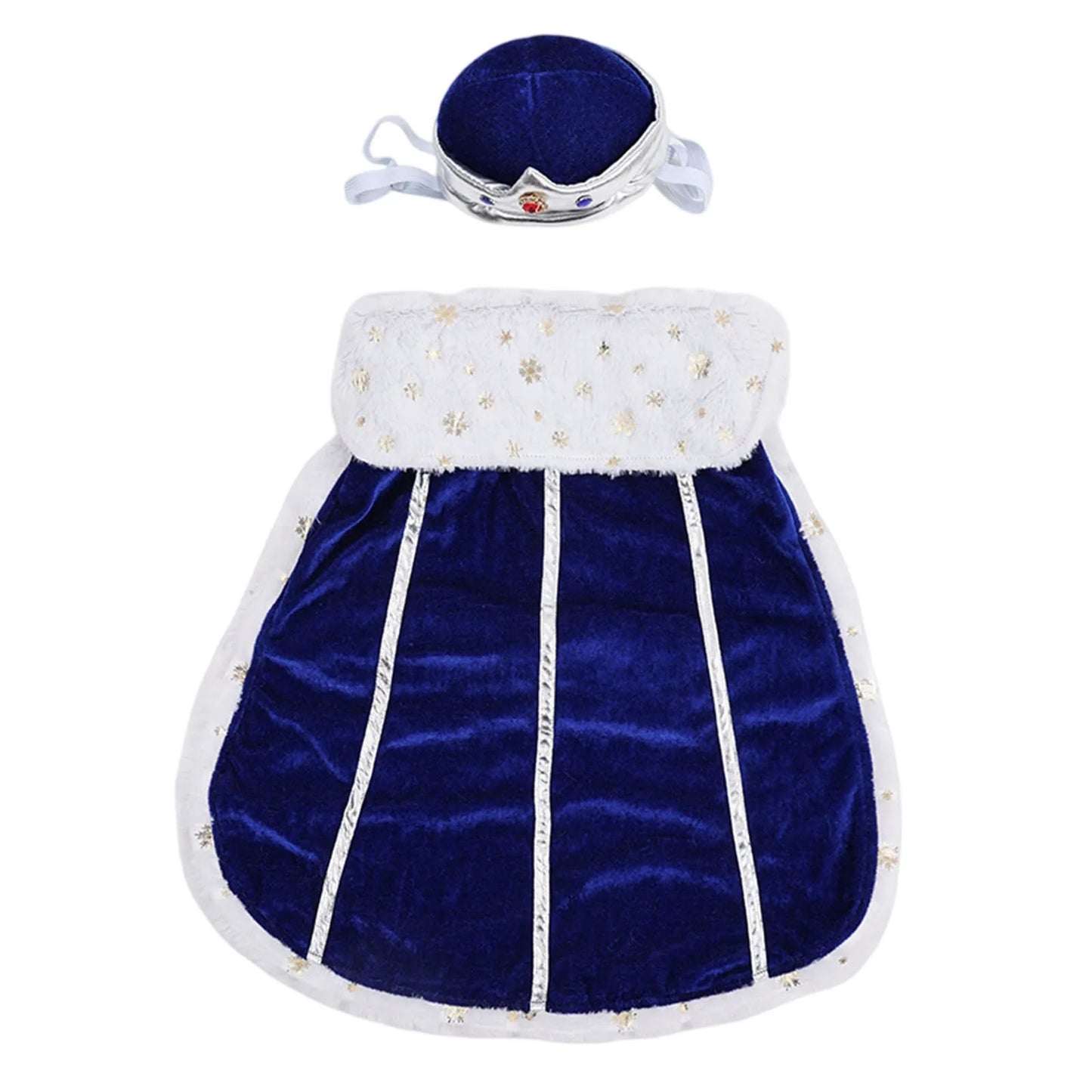Pet Couple Costume Set for Dogs Cats Halloween Christmas Cosplay Costume with Regal Crowns Hat Capes Dress-Up Your Pet In Style