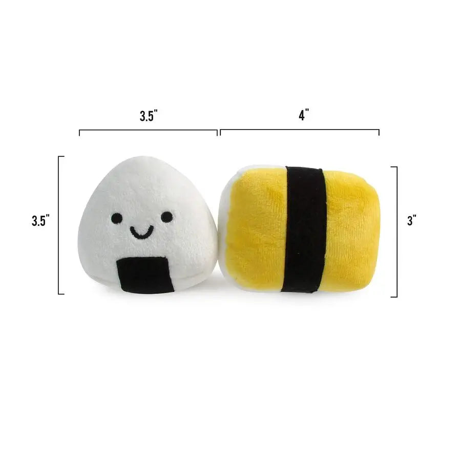Soft Plush Small Cute and Cozy Sushi Dog Cat Bed with Two Sushi Crinkle Toys, Washer and Dryer Friendly, Black