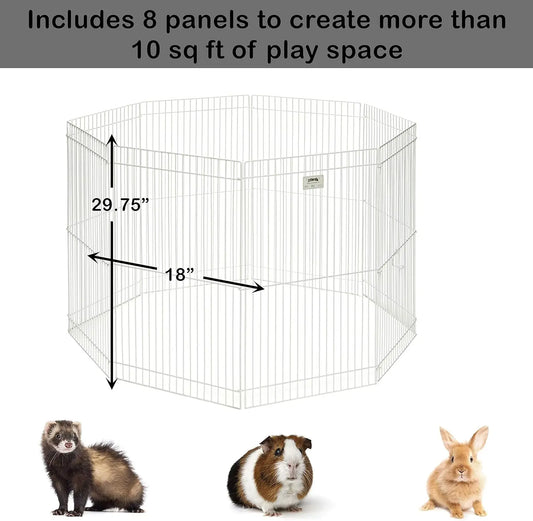 Small Animal Exercise Pen with 8 Panels - Ideal for Ferrets, Guinea Pigs, Rabbits & Rats