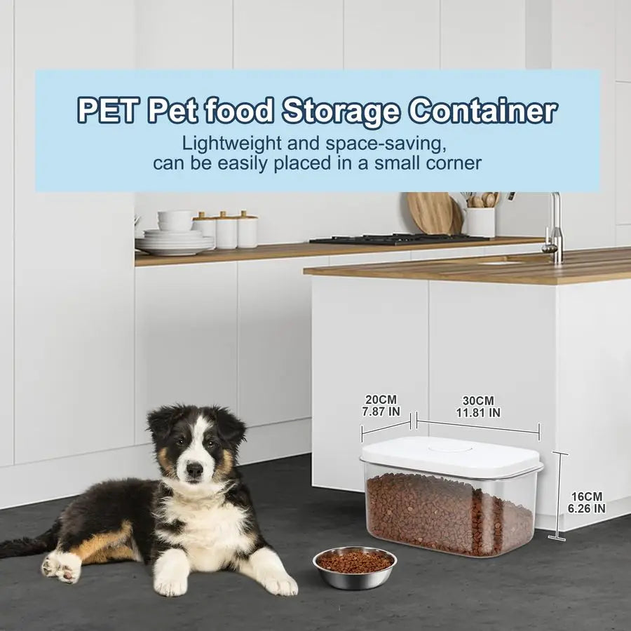lbs Airtight Dog Cat Food Storage Container and Dog Treat Containers BPAFree, PET Clear Stackable Pet Storage Bin, 1Cup Scoop, 1