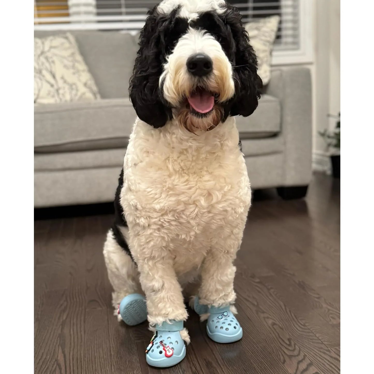 Dog Shoes,Non-Slip Waterproof Dog Boots,Dog Booties Sandals for Dogs, Easy ON&Off Adjustable Easy-Clean Boots for Beach Outdoor