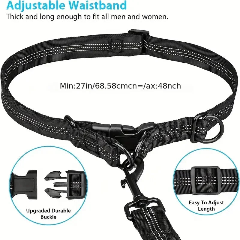 Stay Hands-Free & Safe with Our Adjustable Dog Running Leash - Perfect for Medium & Large Dogs