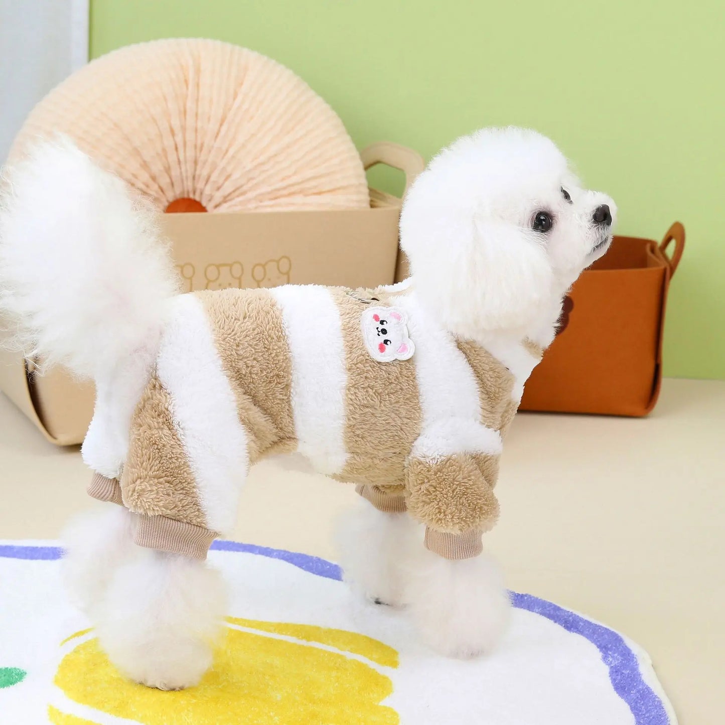 Coral Fleece Dog Overalls Autumn Warm Puppy Jumpsuit Winter Boy Dog Clothes for Small Dogs Pet Costume Chihuahua Yorkie Pajamas