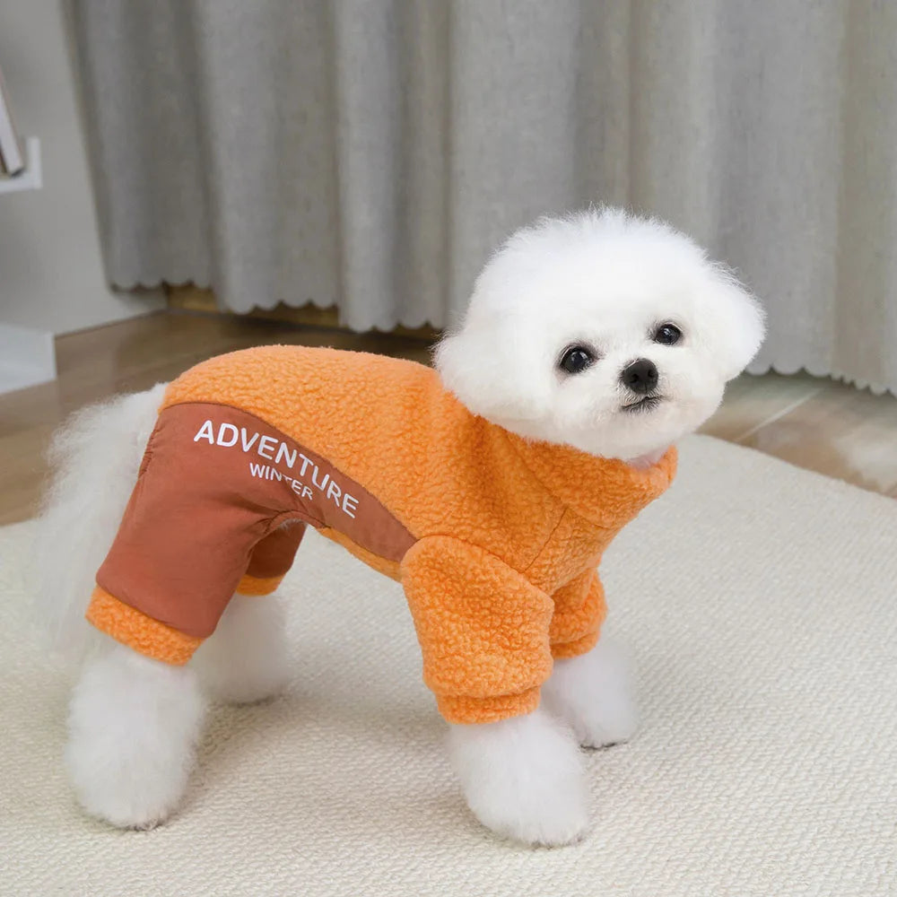 Fashion Dog Sweater for Small Dogs Winter Pet Clothes Warm Fleece Puppy Pajamas Jumpsuit Doggies Outfits for Yorkie Cats Apparel
