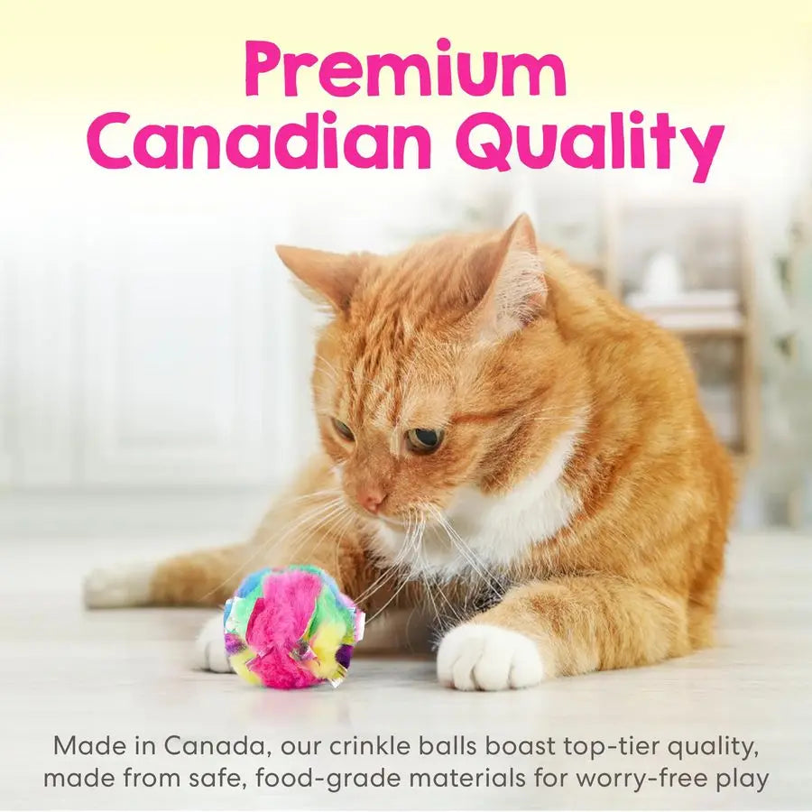 Cat Crinkle Balls 2.5 Inch 24 Pack Soft Lightweight Indoor Cat Toys with Durable Crinkle Build and Engaging Sound