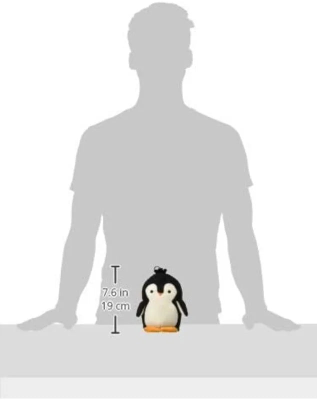 Strong 'N Silent Penguin Dog Toy, Silent Squeak Plush with Chew Guard Tech, Black White