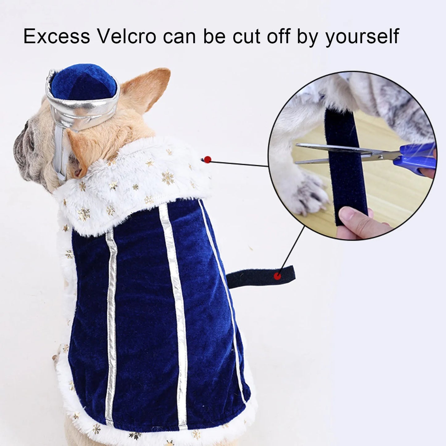 Pet Couple Costume Set for Dogs Cats Halloween Christmas Cosplay Costume with Regal Crowns Hat Capes Dress-Up Your Pet In Style