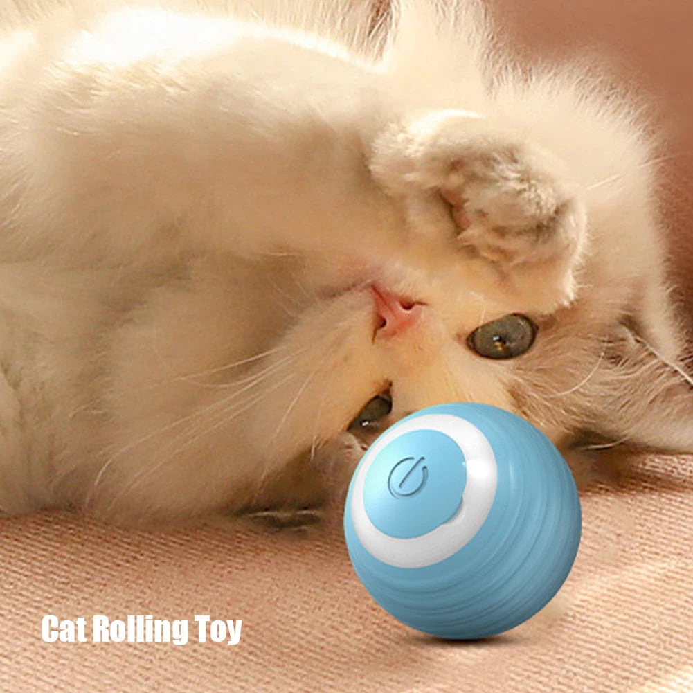 Interactive Cat Toy with LED Lights Automatic Moving Bouncing Rolling Ball Rechargeable Pet Exercise Chase Toy for Indoor Cats