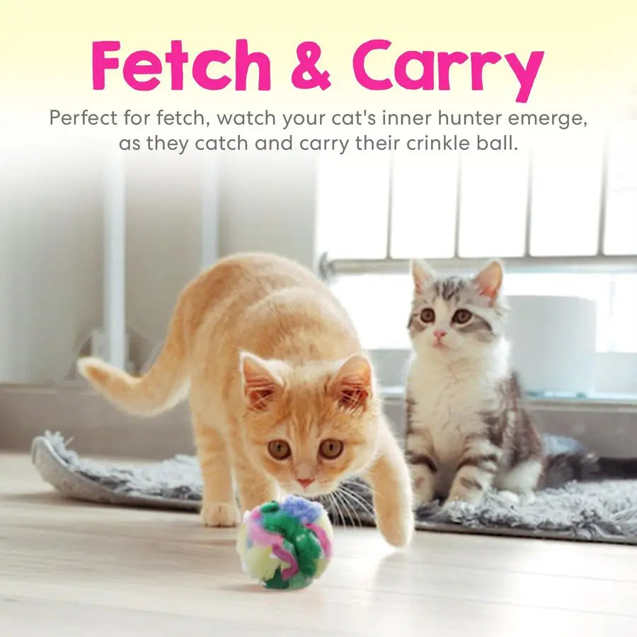 Cat Crinkle Balls 2.5 Inch 24 Pack Soft Lightweight Indoor Cat Toys with Durable Crinkle Build and Engaging Sound