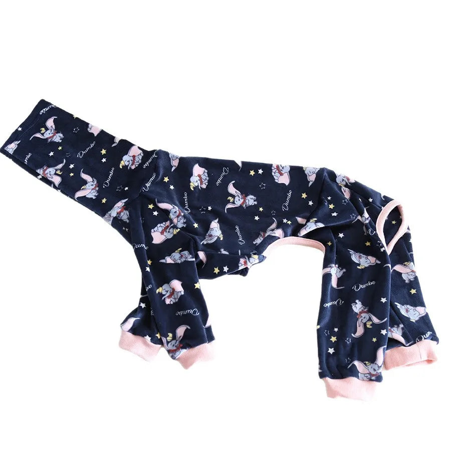 Multi Christmas High Collar Warm Full Cover 4 Legged Thing Dog Clothes Indoor Valentine's Day  Fleece Pajamas Sweatshirts