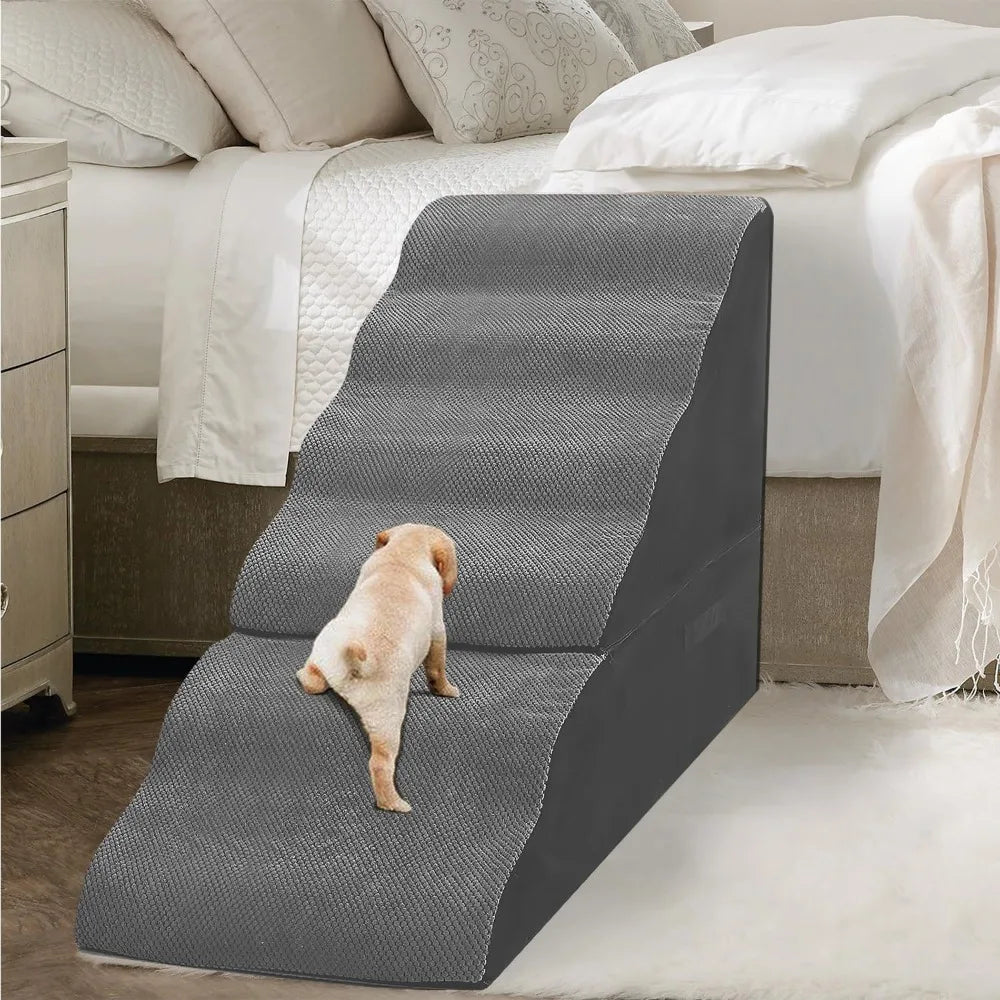 Dog Stairs for High Beds 30-36 inches Tall, 6-Step Pet Stairs/Steps for Small Large Dogs, 30D Foam Pet Dog Steps for Bed 32-36 i