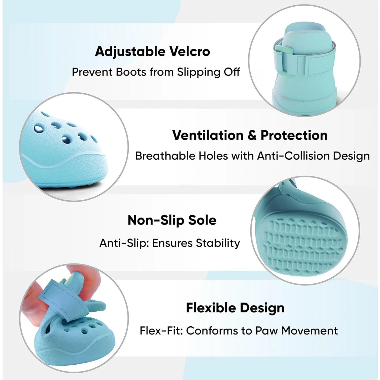Dog Shoes,Non-Slip Waterproof Dog Boots,Dog Booties Sandals for Dogs, Easy ON&Off Adjustable Easy-Clean Boots for Beach Outdoor
