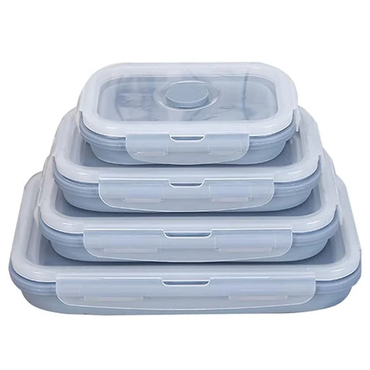 Food Storage Container Airtight Collapsible Food Bowls Silicone Lunch Box for Home Out Travel,350ml 1pcs
