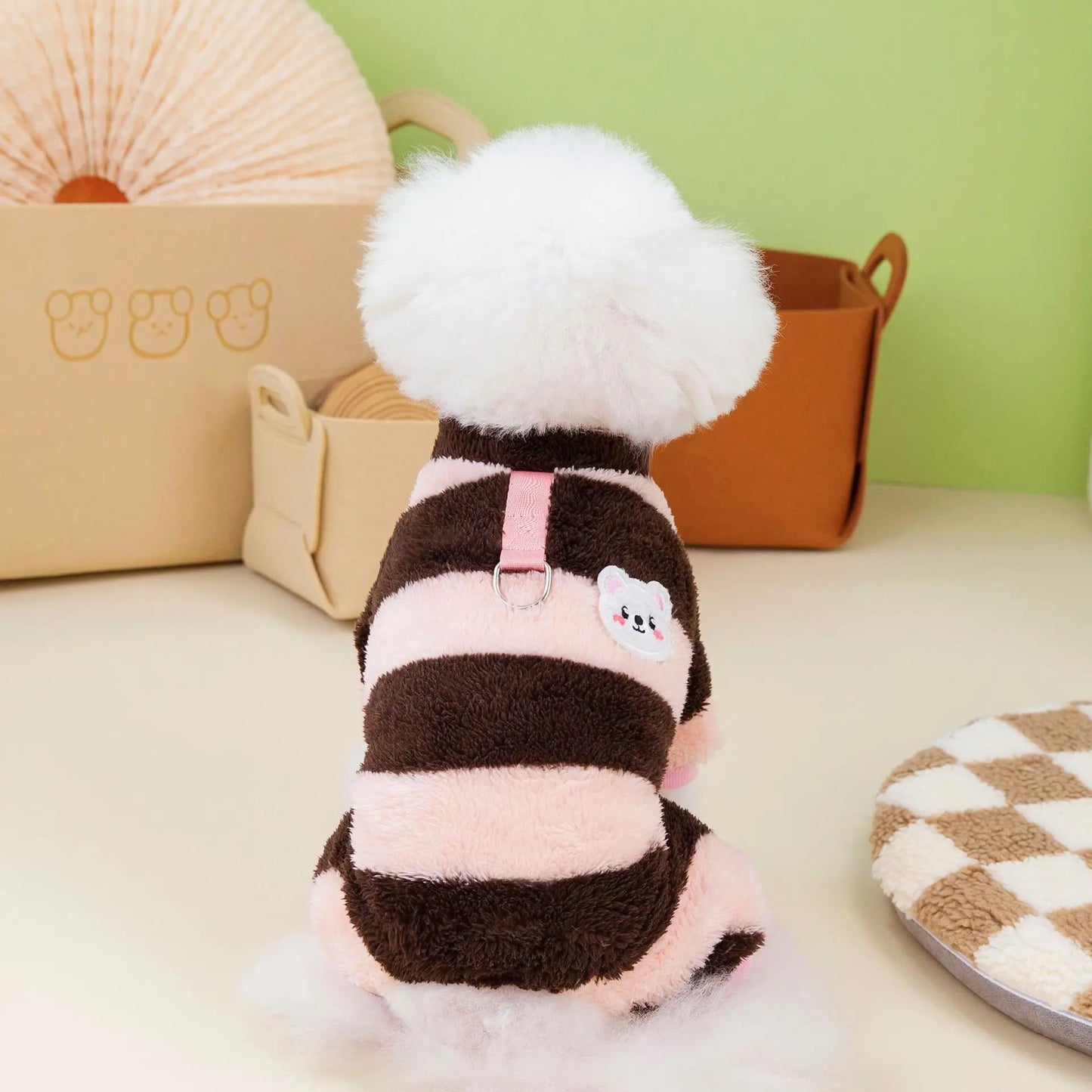 Coral Fleece Dog Overalls Autumn Warm Puppy Jumpsuit Winter Boy Dog Clothes for Small Dogs Pet Costume Chihuahua Yorkie Pajamas