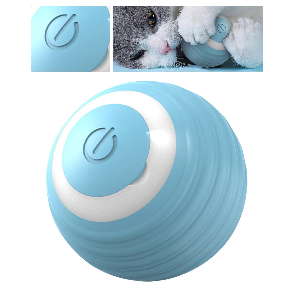 Interactive Cat Toy with LED Lights Automatic Moving Bouncing Rolling Ball Rechargeable Pet Exercise Chase Toy for Indoor Cats